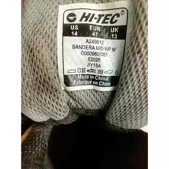 Hi-Tec Bandera Mid Waterproof Hiking Boots Suede Leather Tan Mens 14 New Laces - Picture 9 of 12